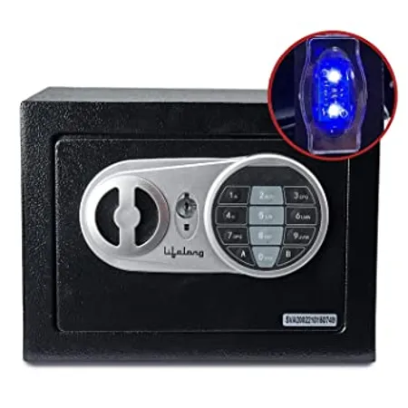 Lifelong LLHSL03 8 6Litres Home Safe Electronic Locker with LED Light Digital Security Safe for Home Office with Motorized Locking Mechanism 0 3 Cubic Feet 1 Year Warranty Black 