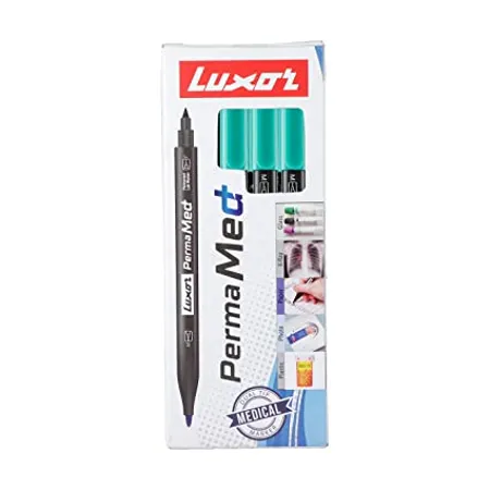 Luxor Perma Medium Marker Pen Green Pack of 10 9000030169 