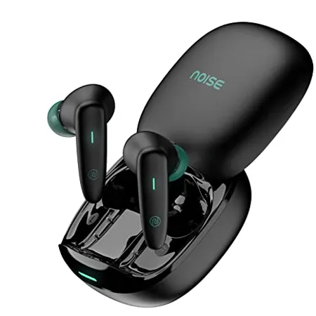 Noise Buds VS402 in Ear Truly Wireless Earbuds with 50H of Playtime Low Latency Quad Mic with ENC Instacharge 10 min 120 min 10mm Driver BT v5 3 Breathing LED Lights Neon Black 
