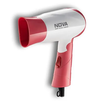 Nova NHP 8104 1400 Watts Compact Hair Dryer White Pink 
