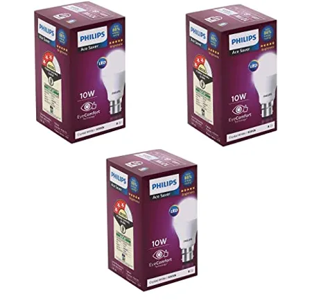 PHILIPS Ace Saver 10W B22 LED Bulb 900lm Cool Day Light Pack of 3