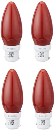PHILIPS LED Deco Green 0 5W Glass Candle Pack of 4 