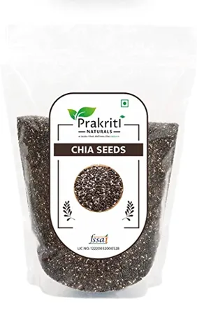 Prakriti Naturals Chia Seed Omega 3 Seeds for Eating Non GMO and Fibre Rich Seeds Best for Weight Loss Healthy Snacks 