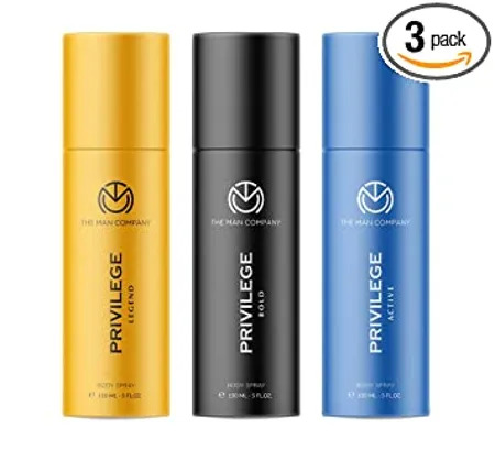 The Man Company Privilege Deodorants for Men Active Bold Legend Premium Long Lasting Fragrance Everyday Use Deo Trio Pack 150ml 3 
