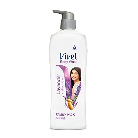 Vivel Body Wash Lavender Almond Oil Shower Creme Fragrant Moisturising For soft and smooth skin High Foaming Formula 500 ml Pump For women and men