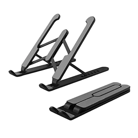 Zebronics NS1000 Laptop Stand Featuring Foldable Design Anti Slip Silicone Rubber Pads Supports Maximum of 5kgs Weight 6 Adjustable Levels 