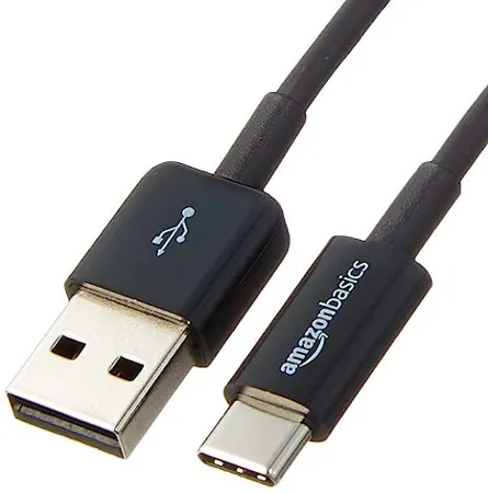 Amazon Basics USB Type C to USB A 2 0 Male Fast Charging Cable for Laptop 6 Feet 1 8 Meters Black