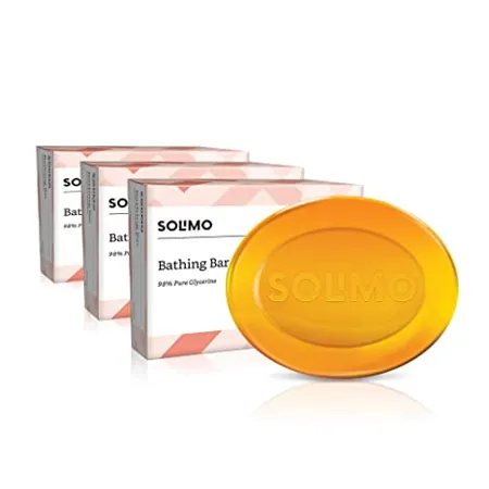 Amazon Brand Solimo Glycerine Bathing Bar Pack of 3 3 x 125g