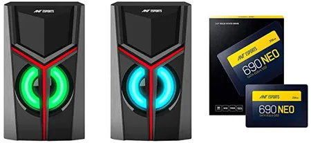 Ant Esports 690 Neo Sata 2 5 256 GB SSD Internal Solid State Drive SSD with SATA III Interface 6Gb s Black GS100 2 0 Multimedia Aux Connectivity Black 