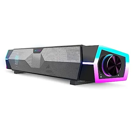 Ant Esports GS370SB Gaming Computer Speakers for PC Desktop Monitor Dynamic RGB Computer Sound Bar with USB Powered PC Speakers HiFi Stereo Gaming Speakers for PC Laptop Tablet Cellphones 