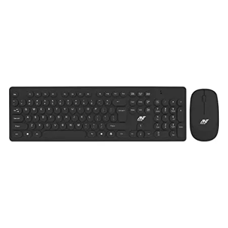 Ant Value FKBRI05 Multimedia Wireless Keyboard Mouse Combo Compact Light Weight for PCs Laptops Smart TV Black 