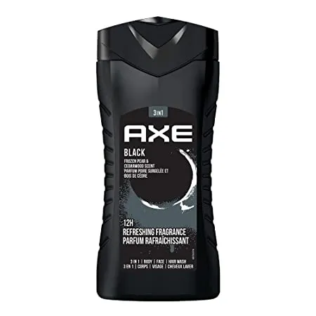 Axe Black 3 In 1 Body Face Hair Wash For Men Long Lasting Refreshing Frozen Pear Cedarwood Fragrance For Up To 12Hrs Natural Ingredients Removes Odor Bacteria No Parabens 250Ml