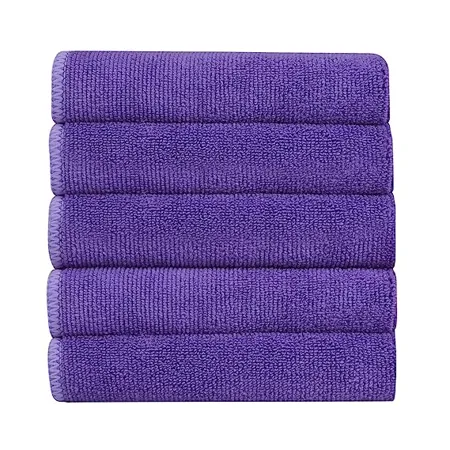 Bathla Spic Span Multi Purpose Micro Fiber Cleaning Cloth 340 GSM 30cmx30cm Pack of 5 Purple 