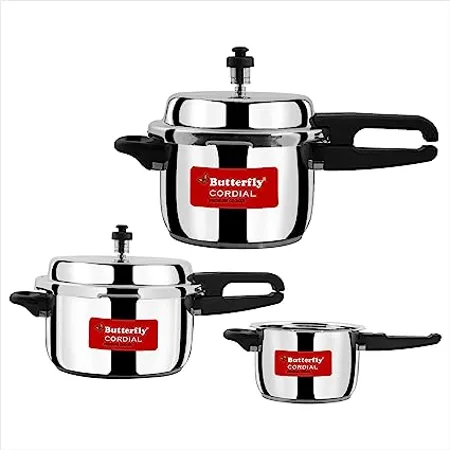 Butterfly Cordial 2L 3L 5L Stainless Steel Outer Lid Pressure Cooker