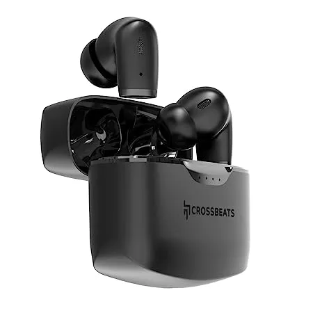 CrossBeats Newly launched Opera True Wireless in Ear Earbuds with AI ENC Noise Cancelling mics 60 hr Playtime 13 mm Drivers Dedicated Gaming Mode BT 5 3 Wireless Charging Black