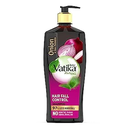 Dabur Vatika Onion Hair Fall Control Shampoo 640ml Up to 97 Hair Fall Reduction I With Onion and Saw Palmetto I No Nasties Shampoo Fortified with Vitamin E Pro Vitamin B5