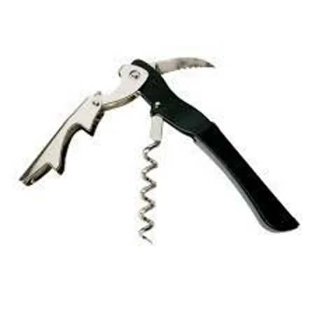 Dynore Stainless Steel Wine Cork Screw Sommelier Knife Style W Bottle Opener Black Medium DS 1229 