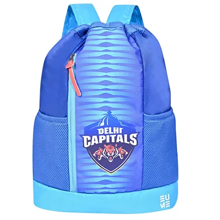 EUME Delhi Capitals 19 Ltrs Drawstring Backpack with 1 Compartment Men Women Fit Up to 13 3 inch Laptop Blue Color