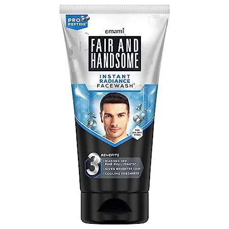 Fair and Handsome Instant Radiance Face Wash Pro Peptide Instant Radiance Washes of Fine Pollutants Cooling Freshness 150g