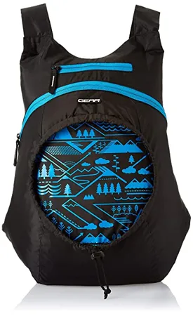 Gear CarryOn 16L Foldable Water Resistant School Bag Backpack College Bag for Men Women Blue Black