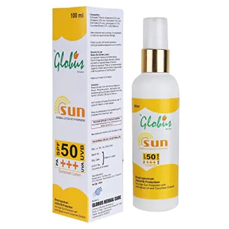 Globus SPF 50 PA Sunscreen Lotion With Fairness 100 ml