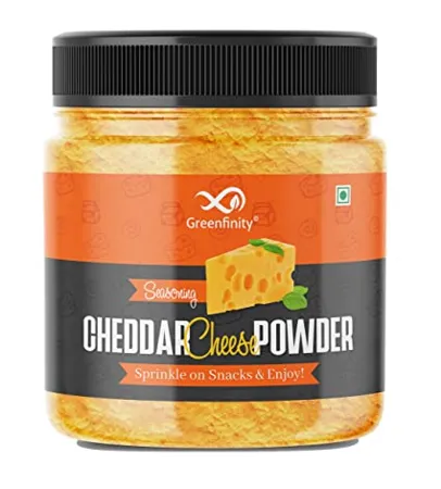 GreenFinity Cheddar Cheese Powder 100g Best for Make Delicious Cheese Flavoured Pop Corn Pizza Pasta French Fries etc 