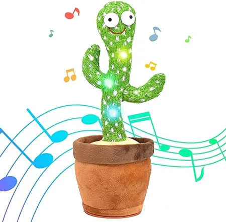 Jack Royal Cactus Dancing Talking Toy Plush Toy Wriggle Singing Recording Repeat What You Say Funny Education Toys for Babies Children Playing Home Decoration