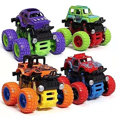 Jack Royal Monster Truck Toys for Kids Friction Powered Monster Truck Car Toy for Baby Push Go Toys 4wd Monster Truck Combo Set for Boys Girls red Green Pack of 2 Piece Random Color 