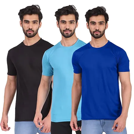 London Hills Solid Men Round Neck Multicolor T Shirt Pack of 3 
