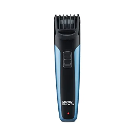 Morphy Richards AstonX BT1110 beard trimmer for men 4 Weeks of Trimming 9 Settings Single Comb Comb Lock Removable Washable Blades 2 Yr Warranty Metallic Blue Black