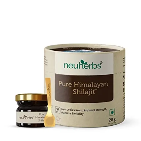 Neuherbs Pure Original 100 Ayurvedic Himalayan Shilajit Shilajeet Resin 20g With 75 Fulvic Acid For Endurance Stamina and strength Lab Tested