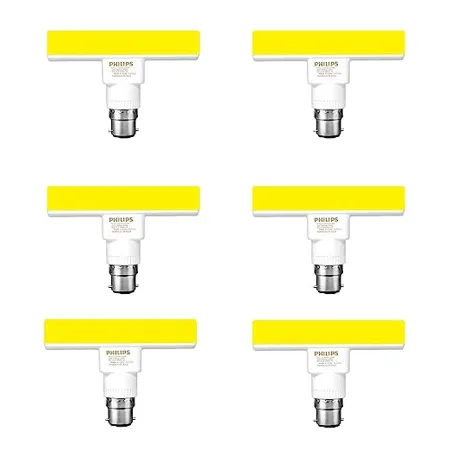 Philips T Bulb Rangoli B22 5 Watt LED Bulb Pack of 6 Yellow 
