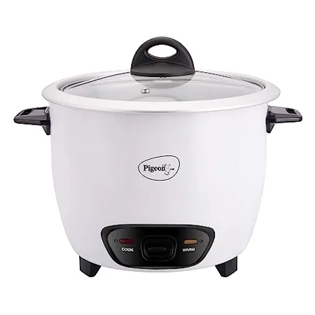 Pigeon by Stovekraft Joy 1 8 Liter Electric Rice Cooker 700 Watt White