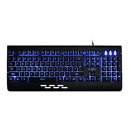 Redgear Blaze Semi Mechanical wired Gaming keyboard with 3 colour backlit full aluminium body Windows key lock for PC Black 