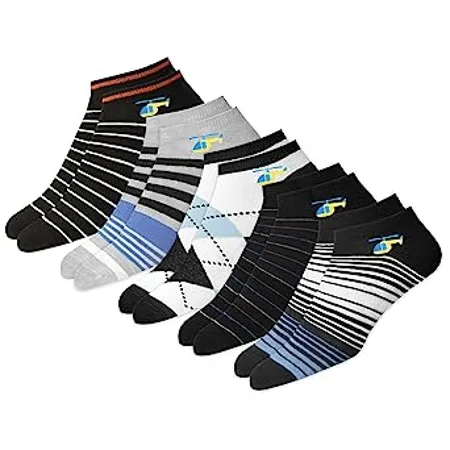 SWAGR HELICOPTER Socks 5 Pairs Ankle Socks for Men Women Designer Stripes Pack of 5 Free Size