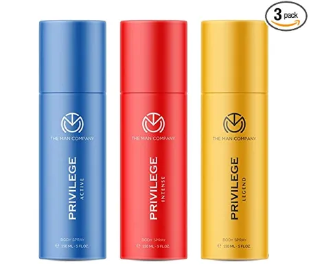 The Man Company Privilege Deodorants for Men Active Legend Intense Premium Long Lasting Fragrance Pack of 3 150ml 