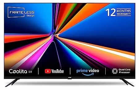 VW 109 cm 43 inches Linux Series Frameless Full HD Smart LED TV VW43S1 Black 