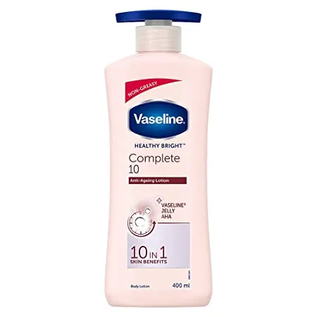 Vaseline Healthy Bright Complete 10 Body Lotion Anti Ageing Lotion With Vitamin B3 Aha Pro Retinol 400 ml