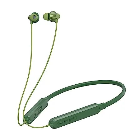 ZEBRONICS Jumbo LITE with 70 Hours Backup Bluetooth v5 2 Wireless In ear Neckband Fast Charging ENC Calling Gaming Mode Upto 50ms Voice Assistant Dual Pairing Splash Proof and Type C Green 