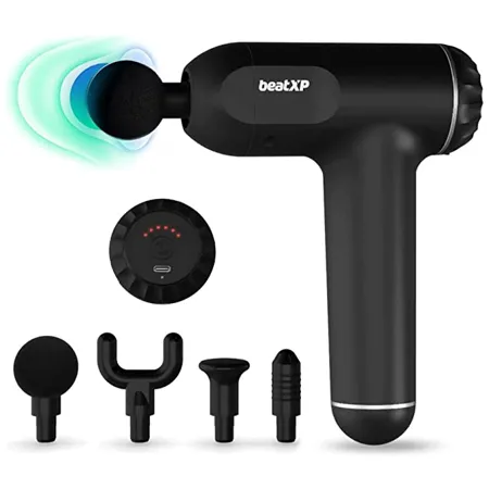 beatXP Bolt Deep Tissue Massage Gun Percussion Muscle Massager for Full Body Pain Relief of Neck Shoulder Back Foot for Men Women Up to 1 Year Warranty Black 