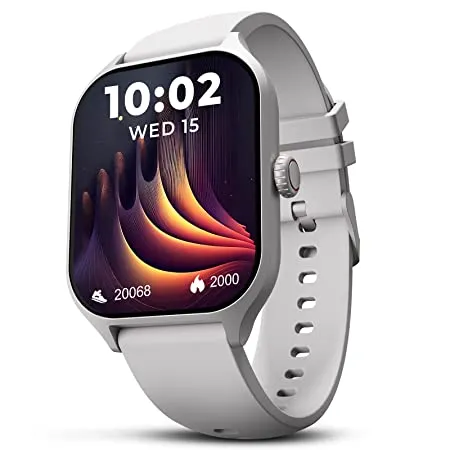 beatXP Marv Raze 1 96 Display Advanced Bluetooth Calling Smart Watch Smart AI Voice Assistant 60 Hz Refresh Rate Health SpO2 Stress Monitoring Fast Charging Silver 