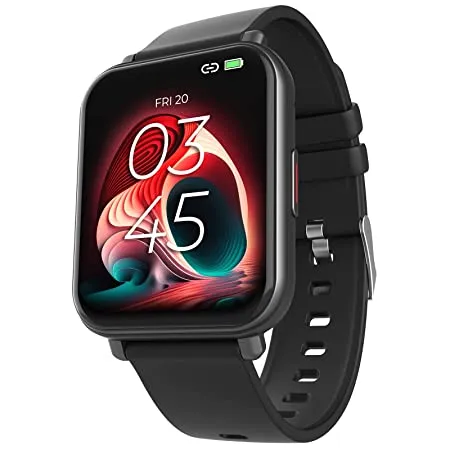 beatXP Unbound Neo 1 8 Super AMOLED Display Bluetooth Calling Smart Watch 100 Sports Modes 500 Nits Brightness Health SpO2 Monitoring Black 