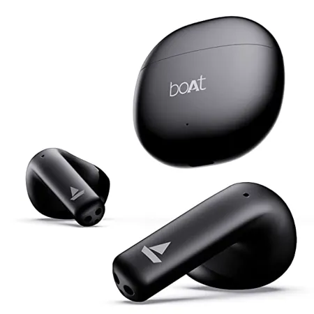 boAt Airdopes Atom 81 True Wireless in Ear Earbuds with Upto 50H Playtime Quad Mics ENx Tech 13MM Drivers Beast Mode 50ms Super Low Latency ASAP Charge BT v5 3 Opal Black 