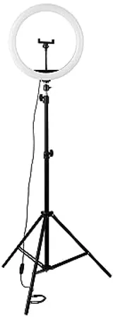 Amazon Basics LED Ring Light 12 inch with Tripod Stand Hot Shoe Adapter and 3 Temperature Modes for YouTube Photo Shoot Vlogging More