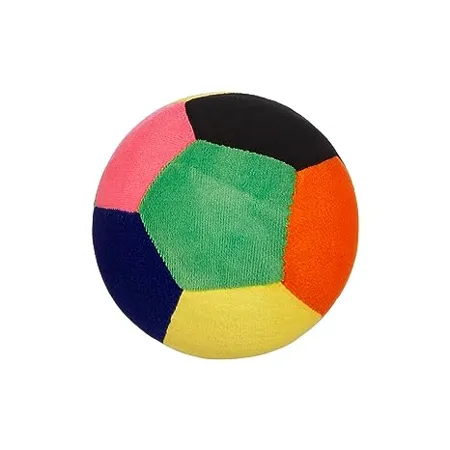 Amazon Brand Jam Honey Baby Ball Soft Plush Toy with Rattle Sound for Boys Girls and Kids Super Soft Safe Great Birthday Gift Multicoloured 