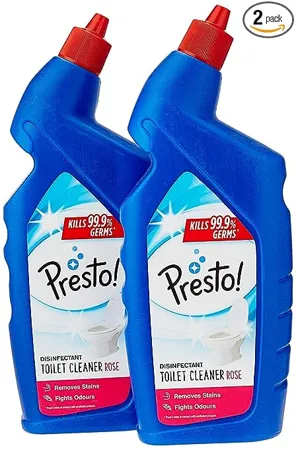 Amazon Brand Presto Disinfectant Toilet Cleaner Rose 1 L Pack of 2 
