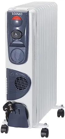 Amazon Brand Solimo OFR Room Heater 11 Fin 2900 Watts Oil Filled Radiator with 400 Watts PTC Fan Heater ISI Approved White Grey 