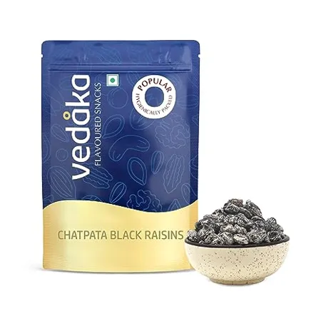Amazon Brand Vedaka Chatpata Black Raisin 200g Flavoured Black Raisin Healthy Snacking