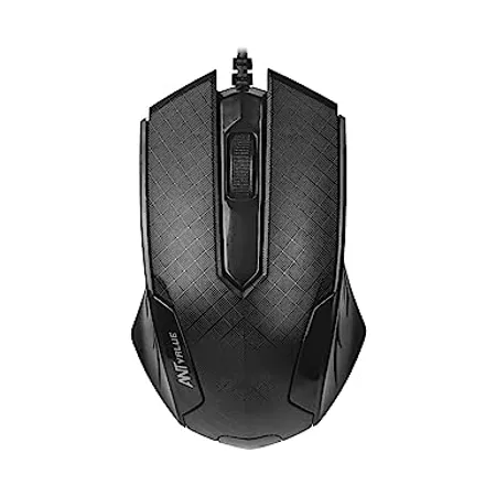 Ant Value OM100 Wired Optical Mouse 1200 DPI 3 Button Corded Computer Mouse Gaming Mouse Office Home Optical Ergonomic Mouse Plug in Mouse Compatible with MacBook PC Laptop Black