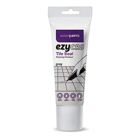 Asian Paints ezyCR8 Tile Seal Grey DIY Ready mix Restoring Tile Grout for Bathroom Kitchen Tiles 200mL Tube